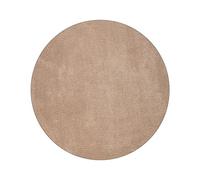 Beliani Tapis Moderne en Polyester à Poils Longs 140 cm Tufté à la Machine Forme Ronde Beige Demre