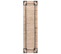 Beliani Tapis Rectangulaire Tissé avec Motif 80 x 300 cm Style Rustique Salon Chambre Beige et Noir Gondia