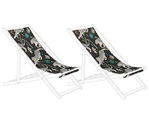 Beliani Toiles de Rechange Modernes Design Tendance Motif Animaux Lot de 2 Anzio/Avellino