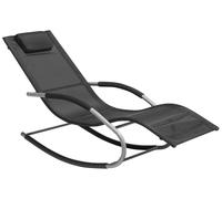 Beliani - Transat à Bascule - Carano - en Acier et Textile, Noir