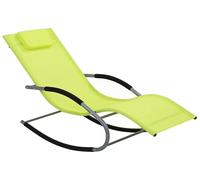 Beliani Transat Bain de Soleil Fonction Bascule en Acier Noir et Maille Bleu Matières Durables et Design Moderne pour Jardin ou Terrasse