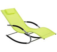 Beliani Transat Bain de Soleil Fonction Bascule en Acier Noir et Textile Bleu Matières Durables et Design Moderne pour Jardin ou Terrasse