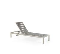Beliani - Transat de jardin en aluminium et bois composite gris NARDO