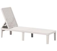 Beliani Transat de Jardin Moderne Dossier Réglable Matériau Synthétique Résistant à la Rouille Gris Clair Ossimo