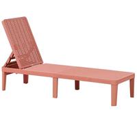 Beliani Transat de Jardin Moderne Dossier Réglable Matériau Synthétique Résistant à la Rouille Rouge Ossimo