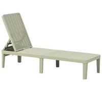 Beliani Transat de Jardin Moderne Dossier Réglable Matériau Synthétique Résistant à la Rouille Vert Clair Ossimo