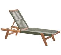 Transat Jardin Bain de Soleil Dossier inclinable en Bois d'Acacia et Corde