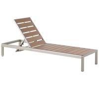 Beliani Transat Marron Aluminium Jardin Composite Dossier Réglable