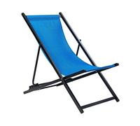 Beliani Transat Pliant et Inclinable pour l'Extérieur en Maille Bleu Locri II