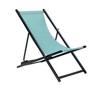Transat Pliant et Inclinable pour l'Extérieur en Textilène Turquoise Locri