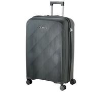 Beliani Valise Cabine Rigide Matériau Synthétique 37 x 20 x 53 cm Serrure TSA roulettes Silencieuses Antivol Fermeture Éclair Gris Foncé Tonsai