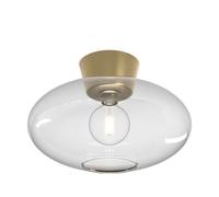 Belid Plafonnier XL Bullo verre transparent Ø38 cm Laiton
