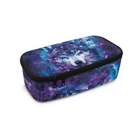 Belidome Grande trousse à crayons avec fermeture éclair pour fournitures scolaires pour enfants et adolescents, Wolf Galaxy., Taille unique, Organiseur de sac