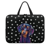 Belidome Housse rembourrée douce pour ordinateur portable de 15" pour les amoureux des chiens saucisses