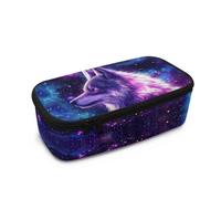 Belidome Trousse à crayons grande capacité avec fermeture éclair pour enfants, Wolf Galaxy., Taille unique, Organiseur de sac
