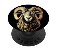 Bélier Mouflon Aries Mouton Domestique Mouton Sauvage Mâle PopSockets PopGrip Adhésif