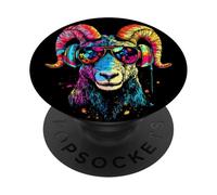 Bélier Mouflon Aries Mouton Domestique Mouton Sauvage Mâle PopSockets PopGrip Adhésif