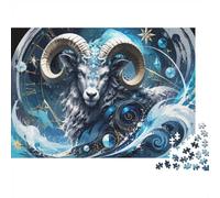 Bélier Signe Étoile Puzzle, 1000 Pièces pour Adultes Haute Qualité | 38x26cm Carton, Exercice Mental, Découpe Précise, Amateurs De Puzzles, Réduction Du Stress