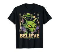 Believe - Art OVNI Chat Sfinx à Trois Yeux T-Shirt