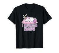 Believe in Naps Unicorn Cartoon Sleep Vibes T-Shirt
