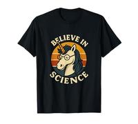 Believe in Science Unicorn Funny Nerd Humour T-Shirt