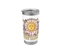 Believe in the Magic Sun Champignon Boho Hippie Art Gobelet isotherme en acier inoxydable double paroi