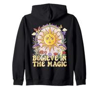 Believe in The Magic Sun Champignon Boho Hippie Art Sweat à Capuche