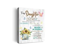 “Believe in Yourself Poster, Empowering Wall Art for Daughters - Inspirational Gift for Girls Room from Mom (Unframed,16x24inch(40x60cm))