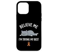 Believe Me Im Trying My Best Tired Cat Orange Awareness Coque pour iPhone 12 Mini