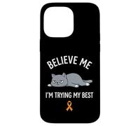 Believe Me Im Trying My Best Tired Cat Orange Awareness Coque pour iPhone 14 Pro Max