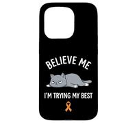Believe Me Im Trying My Best Tired Cat Orange Awareness Coque pour iPhone 15 Pro