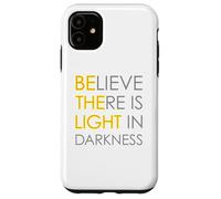 Believe There is Light in Darkness Strength Jésus Croix Lion Coque pour iPhone 11