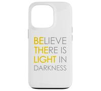 Believe There is Light in Darkness Strength Jésus Croix Lion Coque pour iPhone 13 Pro