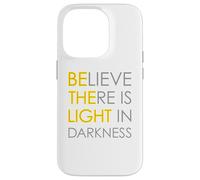 Believe There is Light in Darkness Strength Jésus Croix Lion Coque pour iPhone 14 Pro