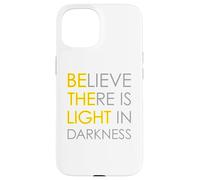 Believe There is Light in Darkness Strength Jésus Croix Lion Coque pour iPhone 15