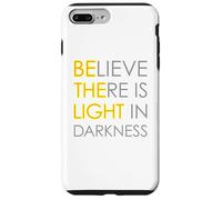 Believe There is Light in Darkness Strength Jésus Croix Lion Coque pour iPhone 7 Plus/8 Plus