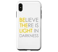 Believe There is Light in Darkness Strength Jésus Croix Lion Coque pour iPhone XS Max
