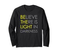 Believe There is Light in Darkness Strength Jésus Croix Lion Manche Longue