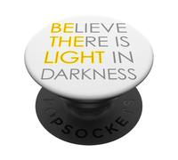 Believe There is Light in Darkness Strength Jésus Croix Lion PopSockets PopGrip Adhésif
