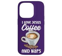 Believers I Love Jesus Coffee and Naps Citation drôle chrétien Coque pour iPhone 14 Pro