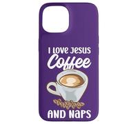 Believers I Love Jesus Coffee and Naps Citation drôle chrétien Coque pour iPhone 15