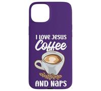 Believers I Love Jesus Coffee and Naps Citation drôle chrétien Coque pour iPhone 15 Plus