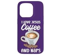 Believers I Love Jesus Coffee and Naps Citation drôle chrétien Coque pour iPhone 15 Pro