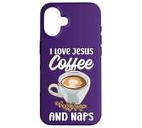 Believers I Love Jesus Coffee and Naps Citation drôle chrétien Coque pour iPhone 16