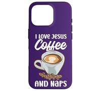Believers I Love Jesus Coffee and Naps Citation drôle chrétien Coque pour iPhone 16 Pro