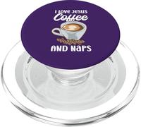 Believers I Love Jesus Coffee and Naps Citation drôle chrétien PopSockets PopGrip pour MagSafe