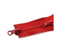 Believewang 5# 80/90 / 100/120 / 150cm Double Fermeture à glissière Sliders résine Plastique Zipper Couture Bricolage Fermeture éclair, Rouge