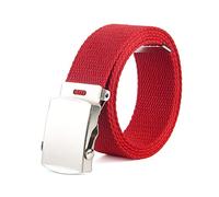 Believewang Hommes/Femmes Ceinture en toile Entraînement en plein air Jeans Wayband 80-130cm Court de loisirs Accessoires de vêtements, rouge, 105cm