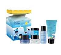 belif Aqua Bomb Hydration Cruise Set, tonique, crème visage, crème yeux, masque nuit, nettoyant. Format voyage. Soin coréen.