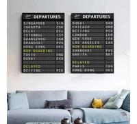 belikeprly Panneau D'AÉROPORT Panneau de Destination Affiches et Impressions Tableau de Voyage Citation Art Peinture sur Toile Photos Décoration de Voyage Lune de Miel - 40x60cmx2 sans Cadre